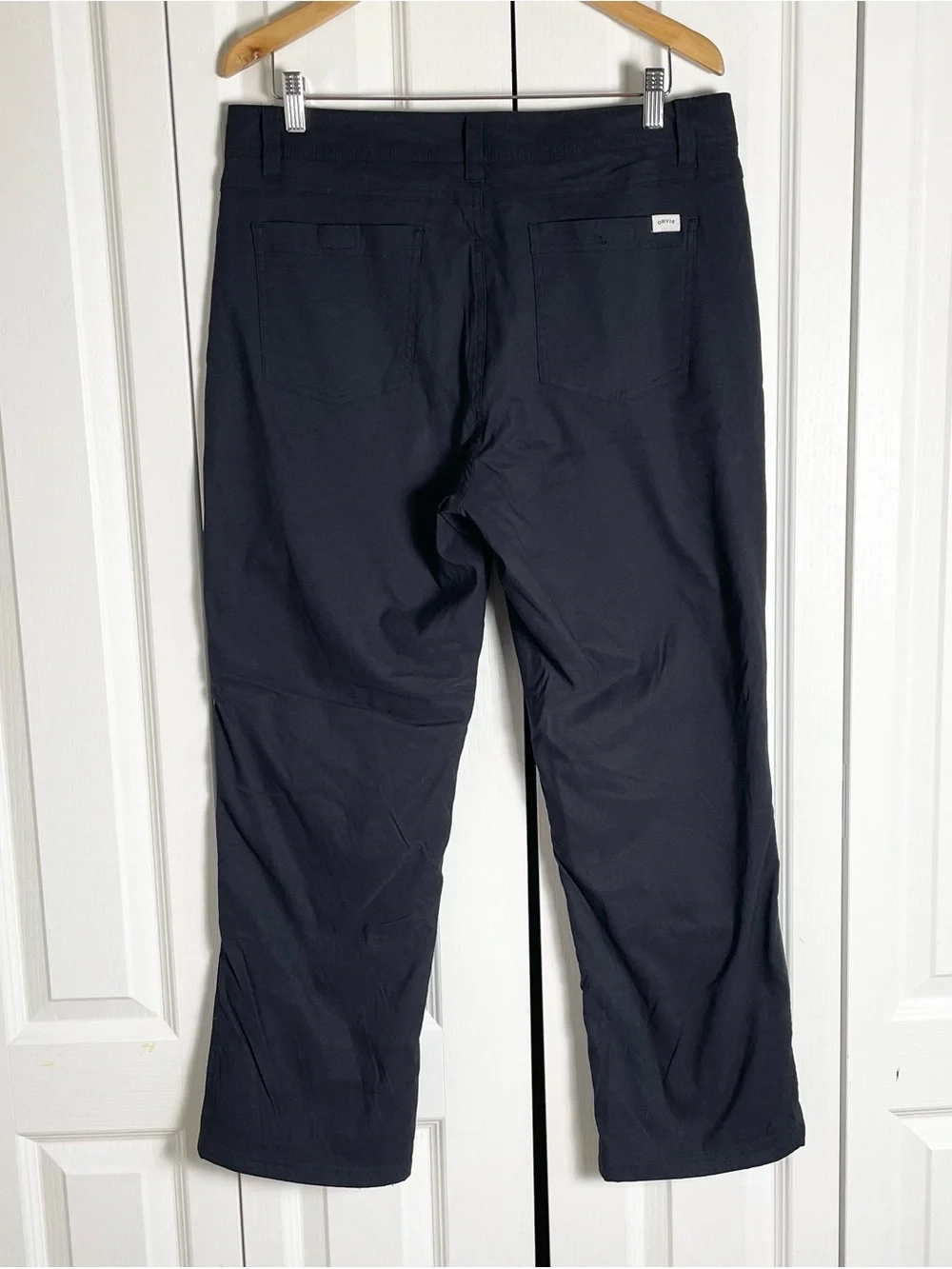 Orvis Fleece Lined Pants Mens 34x29 Black Outdoor Hike Nylon Stretch Cargo Warm